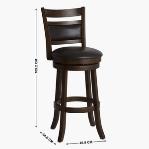 Acardi PU Leather Swivel <b>Bar</b> <b>Stool</b> Brown Solid Color Commercial Use Metal Base <b>Adjustable</b> Counter <b>Height</b> Kitchen Furniture - Product Image 5