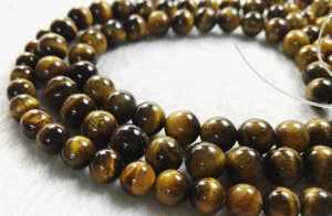 Cuentas redondas de ojo de tigre amarillo, piedra natural para pulseras, fabricación de joyería DIY, venta al por mayor - Product Image 6