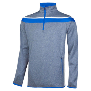 Camisetas de entrenamiento de alta calidad para hombre, tops deportivos con media cremallera, uniformes de club deportivo, top deportivo de forro polar azul marino con media cremallera para hombre, venta al por mayor - Product Image 6