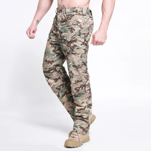 Pantalon cargo en toile 100 % coton de haute qualité pour homme, taille mi-haute, multi-poches, décontracté, pour le travail en extérieur - Product Image 5