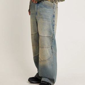 MEESAM LEATHER and HOSIERY Jeans de Mezclilla Unisex 100% Algodón de Secado Rápido, Cintura Alta, Corte Regular Vintage, Rectos, con Relieve, para Invierno - Product Image 1