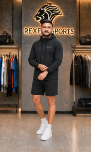 REXFIT SPORTS 2026Wholesale Custom Men’s Nylon Training Set Hooded Windbreaker <b>Jacket</b> and Shorts <b>Lightweight</b> Gym <b>Running</b> Wear - Product Image 5
