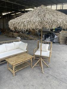 Boho Outdoor Patio <b>Umbrellas</b> & Bases Natural High Quality Palm Leaf <b>Umbrella</b> with Bamboo Base Made by Vietnamese Manufacturer - Product Image 3