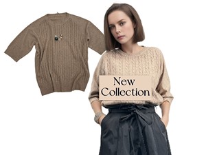 Vente chaude de haute qualité dames décontracté mode pull manches courtes col rond tricots en noisette pour l'automne - Product Image 2