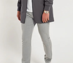 Pantalón Chino de Corte Ajustado, Color Liso, con Bolsillos, Elástico, Formal, Antiarrugas, para Hombre - Product Image 5