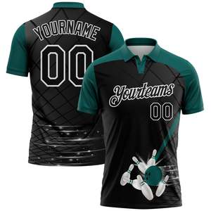 Sublimated <b>Bowling</b> Team Polo Shirt Custom Logo Supplier Quick Dry Polyester Sportswear Private Label Bulk Order Production - Product Image 1