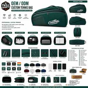 Bolsa Deportiva de Lona Verde Impermeable con Logotipo Personalizado, Compartimento Separado para Zapatos, Cierre de Cremallera, Gran Capacidad - Product Image 4