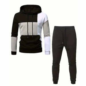 Ensemble de survêtement unisexe en coton pour l'entraînement, nouvelle collection hiver, pantalon de jogging à capuche et fermeture éclair, style décontracté, en promotion - Product Image 1