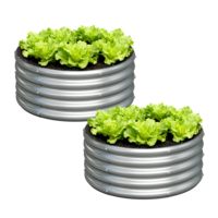 Jardinières surélevées rondes personnalisées, bacs à plantes en métal galvanisé, fer écologique, pot de fleurs de luxe