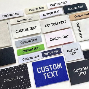 Etiquetas de ropa tejidas personalizadas, rectangulares, de tela de algodón, para coser en prendas, con serigrafía para ropa. - Product Image 2
