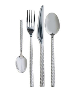 Cuillère à dessert et fourchette à fruits en acier inoxydable finition argentée pour restaurant, design contemporain, couverts - Product Image 4