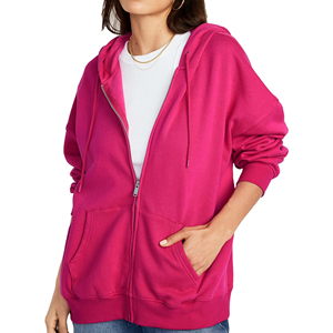 Sweat-shirt à capuche oversize personnalisable pour homme, multicolore rose, en molleton de coton, coupe décontractée, avec poche avant, collection automne 2026 - Product Image 2