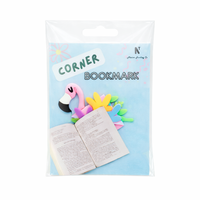 Marque-page d'angle en PVC réutilisable, antidérapant, sans phtalates, motifs de dessins animés, couleurs mélangées, imprimé UV, 100 % inspecté, idéal pour un cadeau