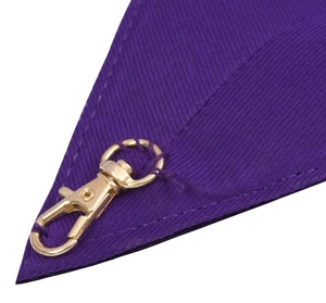 Collier de maître de la franc-maçonnerie - Chaîne plaquée or, velours violet - Product Image 6