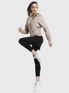OEM Custom Womens Hooded Waterproof Windbreaker <b>Jacket</b> Sweat-Enhancing Lightweight Eco-Friendly Memory Fabric Gym <b>Workout</b> - Product Image 5