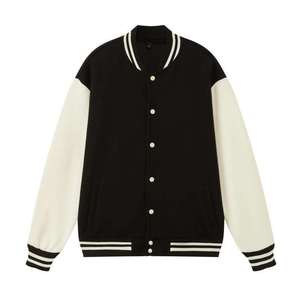 Vestes d'hiver unisexes personnalisables en patchwork 100% laine avec capuche pour streetwear, en noir et blanc - Product Image 1