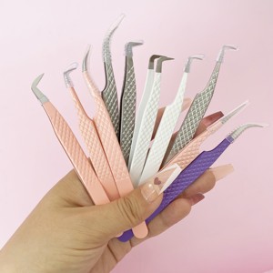 แหนบต่อขนตาปลายแหลมแบบเส้นใยสีทอง ด้ามจับสแตนเลส ขนาด 10 มม. ป้องกันแม่เหล็ก รุ่น MI-008 สำหรับต่อขนตา - Product Image 1
