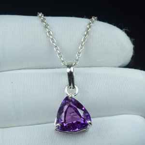 จี้รูปสามเหลี่ยมสองสีแทนซาไนต์ เงินแท้ 925 ของขวัญวันครบรอบเดือนธันวาคม - Product Image 5