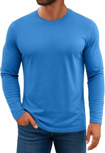 Camiseta de Hombre, Color Gris Oscuro, Manga Larga, Cuello Redondo, Corte Regular, Casual, Color Sólido, Tejida, 100% Algodón, Nueva Colección 2026, Hecha a Medida - Product Image 5