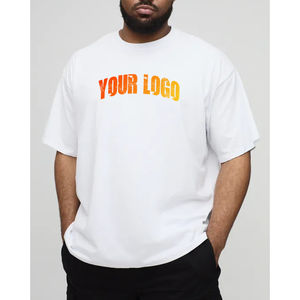 เสื้อยืดผู้ชายคุณภาพสูง ทรงปกติ ผ้าฝ้าย 100% ระบายอากาศได้ดี ไม่หดตัว แบบถัก สำหรับใส่เป็นทางการหรือลำลอง สไตล์สตรีทแวร์ ฮิปฮอป - Product Image 1