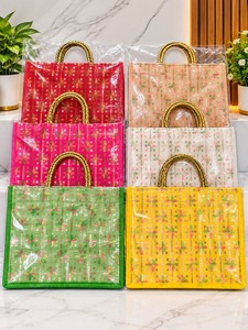 Bolso Tote de Lona con Cuentas Amarillas, Asa Trenzada, Parte Superior Abierta, Gran Capacidad, Bolso de Hombro Moderno para la Playa y Compras - Product Image 3