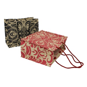 Highly Fashionable Allover Floral Print <b>Jute</b> <b>Shopping</b> <b>Bag</b> with Rope Handle Latest Trendy Design - Product Image 3