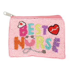 Meilleure infirmière pochette perlée fermeture magnétique à la main Durable Portable thème médical personnalisé embelli cadeau pochette cosmétique - Product Image 1