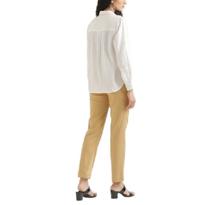 กางเกงทำงานผู้หญิงทรงตรงสำหรับฤดูร้อนปี 2023 ออกแบบตามสั่ง คุณภาพสูง ผลิตจากผ้าฝ้ายผสมสแปนเด็กซ์ ระบายอากาศได้ดี เป็นมิตรกับสิ่งแวดล้อม สำหรับส่งออก - Product Image 5