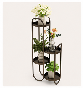 Soporte de metal moderno de 4 niveles para plantas, resistente, para macetas, estante de exhibición para interiores y exteriores, para sala de estar, al precio más bajo. - Product Image 3