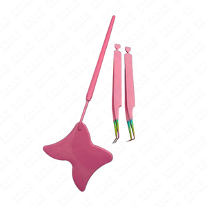Pink Powder Coated Eyelash Extension Tweezers Stainless Steel Butterfly Mirror Design Precision Lash <b>Tool</b> Custom Logo - Product Image 6