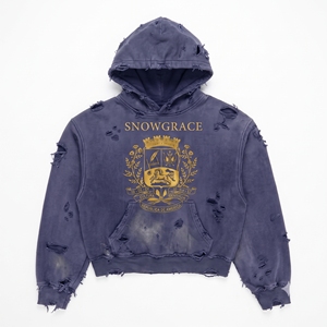 เสื้อฮู้ดโอเวอร์ไซส์ผู้ชาย Snowgrace ผ้าฝ้ายเฟรนช์เทอร์รี่ สตรีทแวร์ พิมพ์ลายโลโก้ด้านหน้า เสื้อผ้าสำหรับฤดูใบไม้ร่วง - Product Image 1