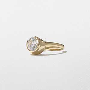 Bagues de fiançailles en diamant en or massif 14 carats, sertissage demi-clos, halo sculpté en or, diamant rond de laboratoire, bijoux de luxe pour anniversaire et mariage - Product Image 6