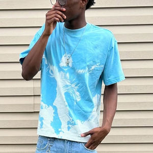 T-shirt en coton surdimensionné pour homme, noir uni, streetwear, avec poche, logo personnalisé, décontracté, manches courtes, mode hip-hop, fournisseur en gros - Product Image 3