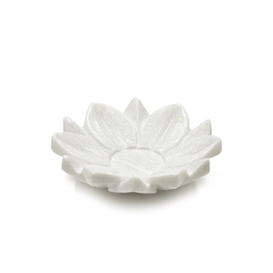 Bandeja para Velas de Mármol Blanco Divine Lotus, Elegante Plato Decorativo Festivo para Fiestas Navideñas, Adorno de Piedra Premium, Precio al por Mayor - Product Image 1