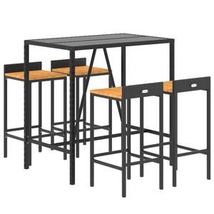 Ensemble de bar de jardin en rotin PE noir avec repose-pieds, collection de meubles d'extérieur élégante - Product Image 3