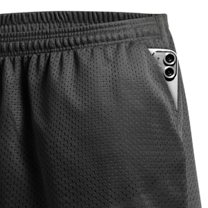 Fabricación profesional de pantalones cortos de malla para hombre con logotipo personalizado, cintura con cordón ajustable, color sólido. - Product Image 6