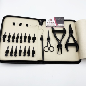 Matte Black Hair Extension Tool Kit Stainless Steel Small Clips with Loop and Scissor Hair Extension <b>Plier</b> With Private Label - Product Image 4