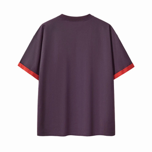 Camiseta Oversize de Diseño Personalizado con Estampado, Corte Cuadrado y Contraste de Color para Hombre, Camiseta Deportiva de Peso Pesado para Hombre - Product Image 4