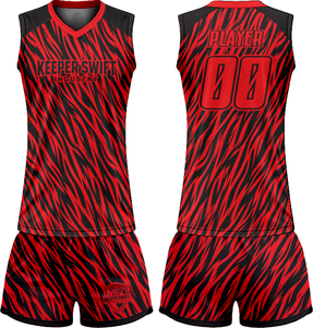 Tenue de volley-ball SpikeStorm Pro AeroSpike Elite, kit de volley-ball ThunderHit Premium, 100 % polyester, impression par sublimation intégrale - Product Image 1