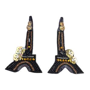 Bijoux faits main en perles de rocaille, design parisien, accessoires de mode tendance, perles noires, accessoires de mode personnalisés - Product Image 1