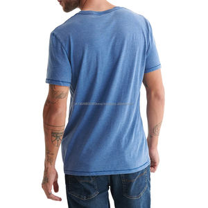 Camiseta de Cuello en V Lisa para Hombre, de Poliéster y Algodón, al por Mayor, Impresión Bajo Demanda, Camisetas con Diseño Gráfico Personalizado para Hombre - Product Image 5