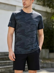 T-shirt en polyester pour homme, décontracté, col rond, manches courtes, léger, respirant, tissu doux, coupe régulière, moderne - Product Image 2