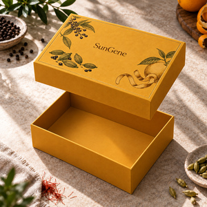 Boîte d'emballage rigide en carton SunGene Saffron Atlas Lift Off Lid pour sélection de pots d'épices artisanaux - Product Image 4