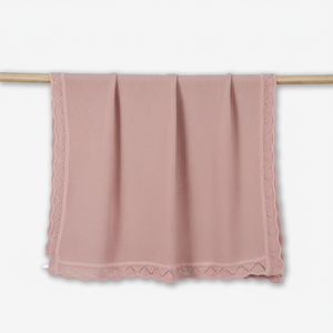 Eco-Friendly Spring Autumn Knitted 100% Cotton Vietnam Rectangle Solid Color Heirloom Baby <b>Throw</b> <b>Blanket</b> Customized Packaging - Product Image 4