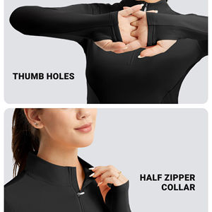 Couche de base pour femme en tissu doux au toucher, coupe ajustée, polyester, facile à porter, respirante, couleur bleue, séchage rapide, teinte unie, pour l'équitation - Product Image 4