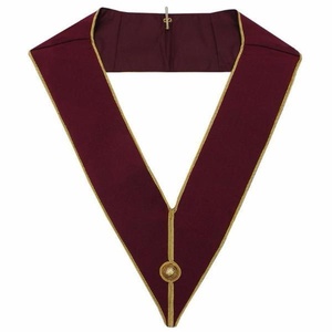 Collar Masónico Past Master Royal & Select Masters, Color Granate y Dorado, Collar de la Corporación Ceremonial, Collar Tradicional Premium de los Francmasones - Product Image 1