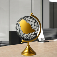 Globo Terráqueo Giratorio de Metal Minimalista con Base de Aluminio, Diseño Contemporáneo, Acabado en Color Personalizable, Coleccionable, para el Día de la Tierra, Oficina