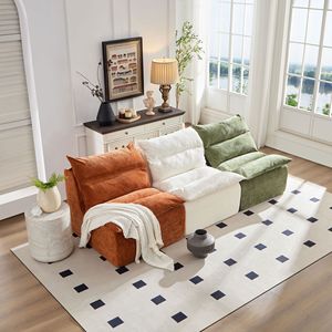 Accent Armless Single Couch Lounger Lazy <b>Floor</b> <b>Seating</b> with Backrest for Living Room or Fireside Chaise Lounge Style - Product Image 6