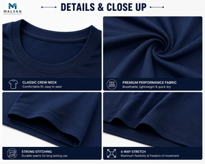 T-shirt de sport pour homme, personnalisé, décontracté, uni, teint, séchage rapide, respirant, coupe classique, pour la musculation, l'entraînement, le fitness, les activités de plein air et la gym - Product Image 3