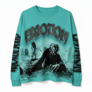 Nouveau sweat-shirt d'été à col rond, logo personnalisé, 100 % coton épais, manches longues, style vintage délavé, mode urbaine - Product Image 1